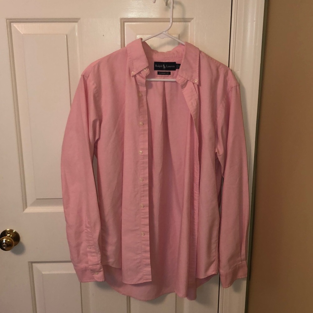 Pink polo button down